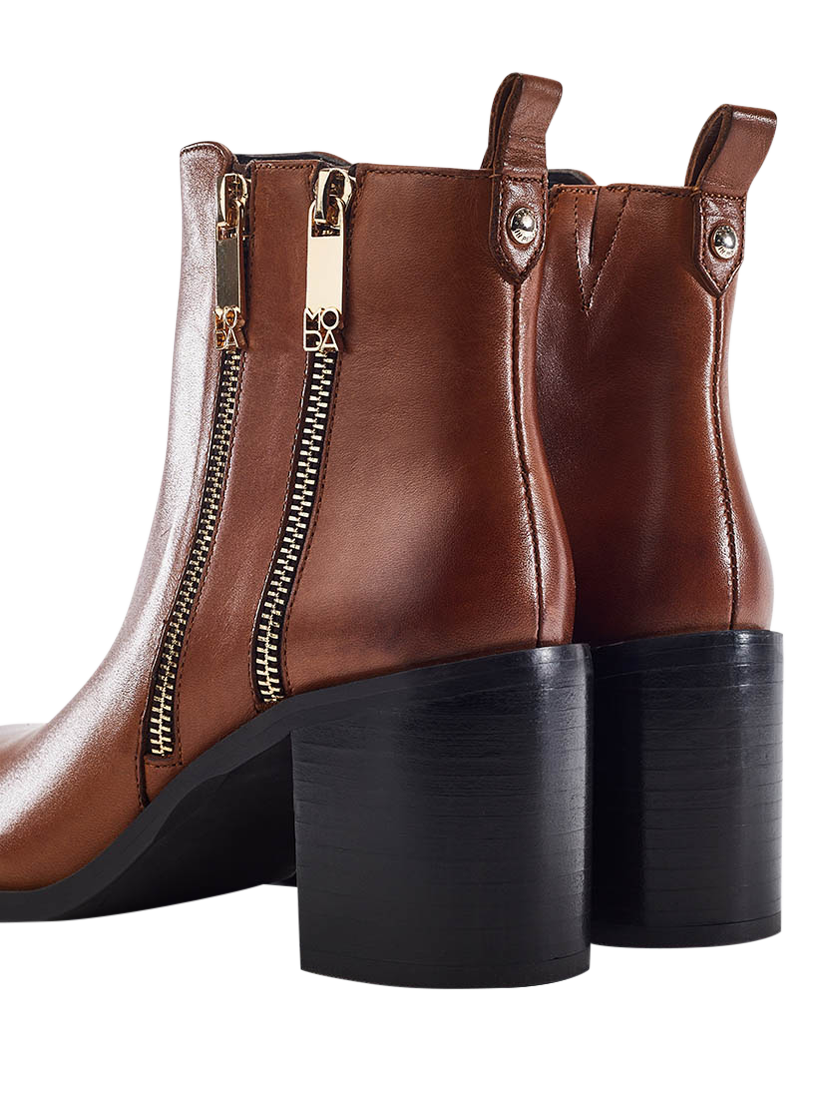Product image 3 of 4, which shows Moda in Pelle Peytona Leather Ankle Boots, Tan, 3