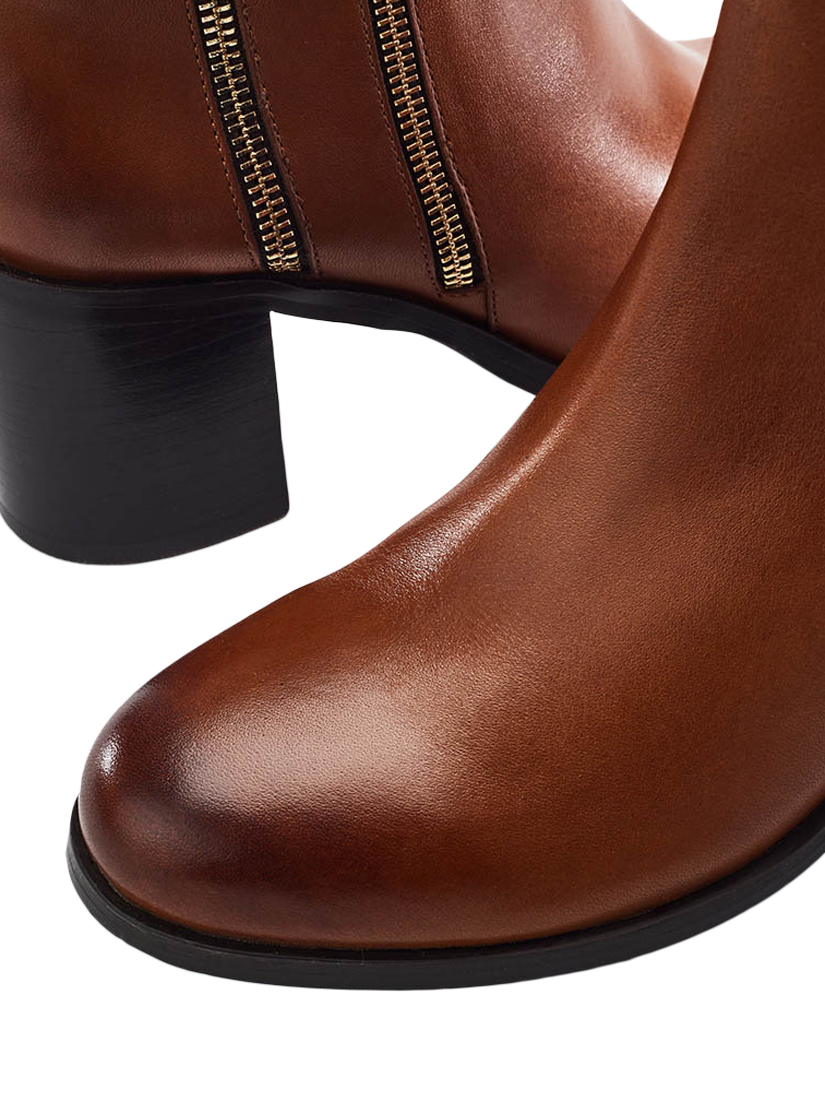 Product image 4 of 4, which shows Moda in Pelle Peytona Leather Ankle Boots, Tan, 3