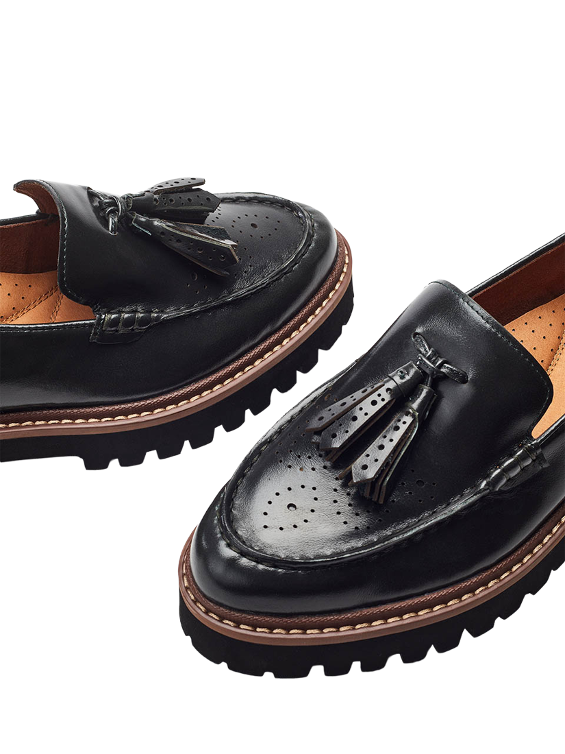 Product image 4 of 4, which shows Moda in Pelle Emi Leather Loafers, Black, 3