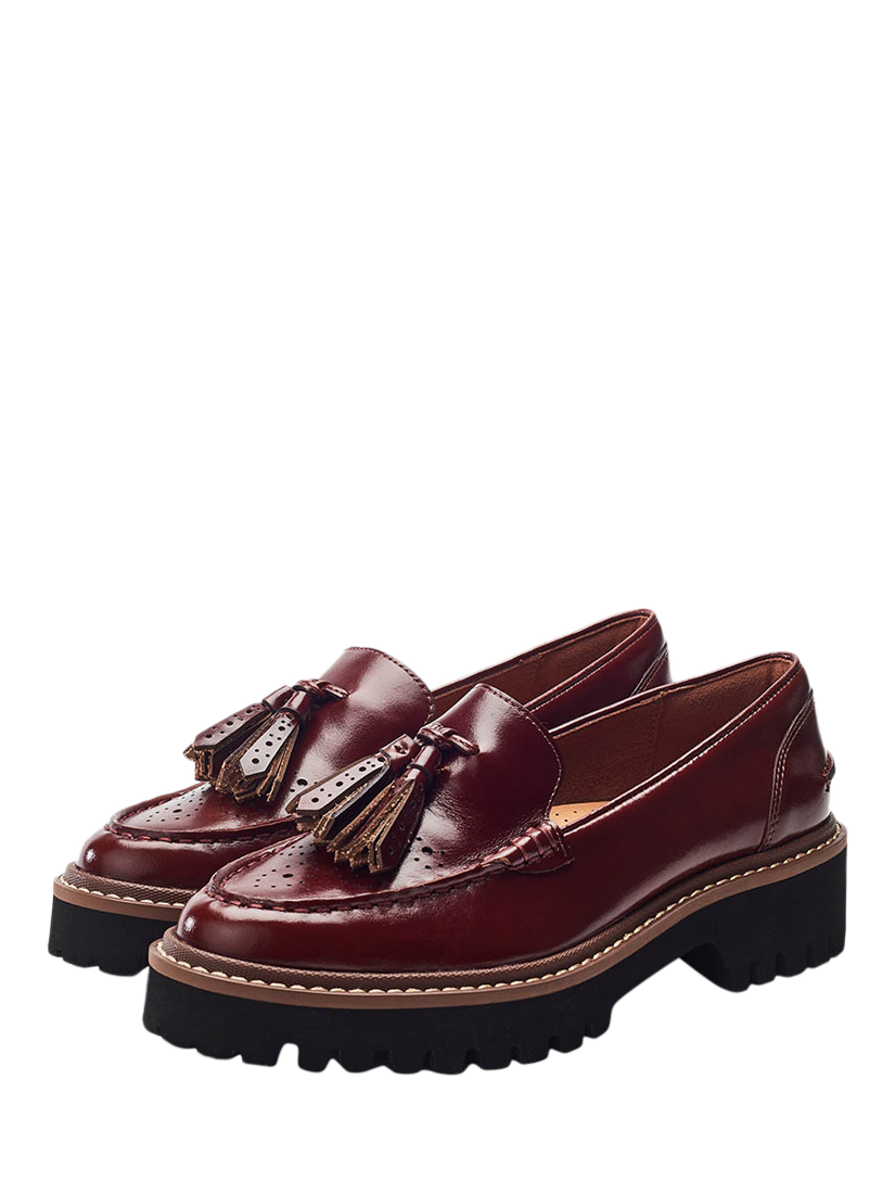 Product image 2 of 4, which shows Moda in Pelle Emi Leather Loafers, Brown, 3
