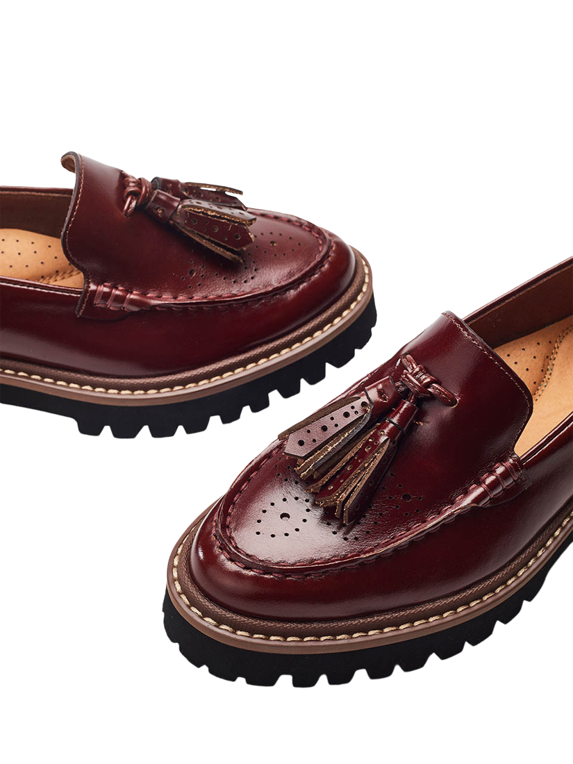 Product image 4 of 4, which shows Moda in Pelle Emi Leather Loafers, Brown, 3