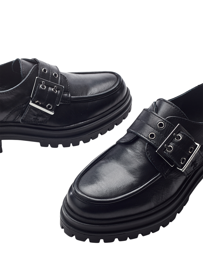 Product image 3 of 4, which shows Moda in Pelle Shoon Imoge Leather Shoes, Black, 3