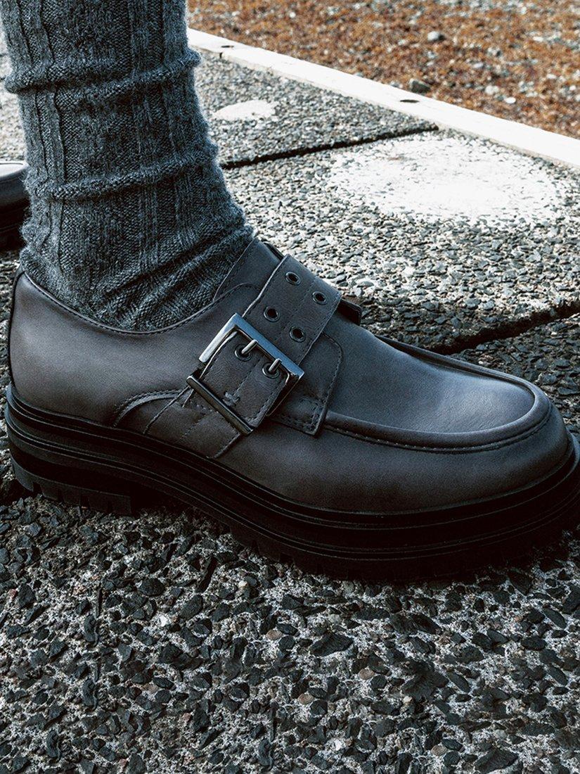 Product image 2 of 4, which shows Moda in Pelle Shoon Imoge Leather Shoes, Grey, 3