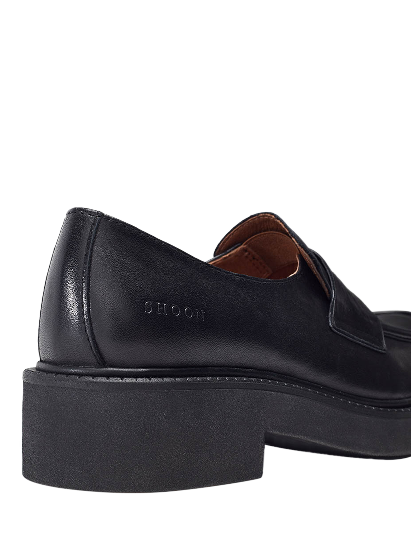 Product image 4 of 4, which shows Moda in Pelle Ivy Leather Chunky Loafers, Black, 8