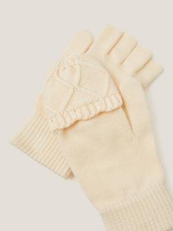 Monsoon Kids' Diamond Flip Top Gloves, Ivory - view 2, Ivory