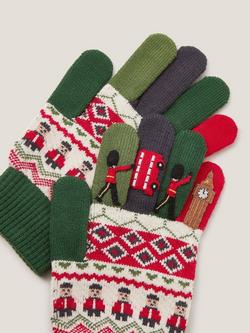 Monsoon Kids' London Knit Gloves, Multi - view 2, Multi