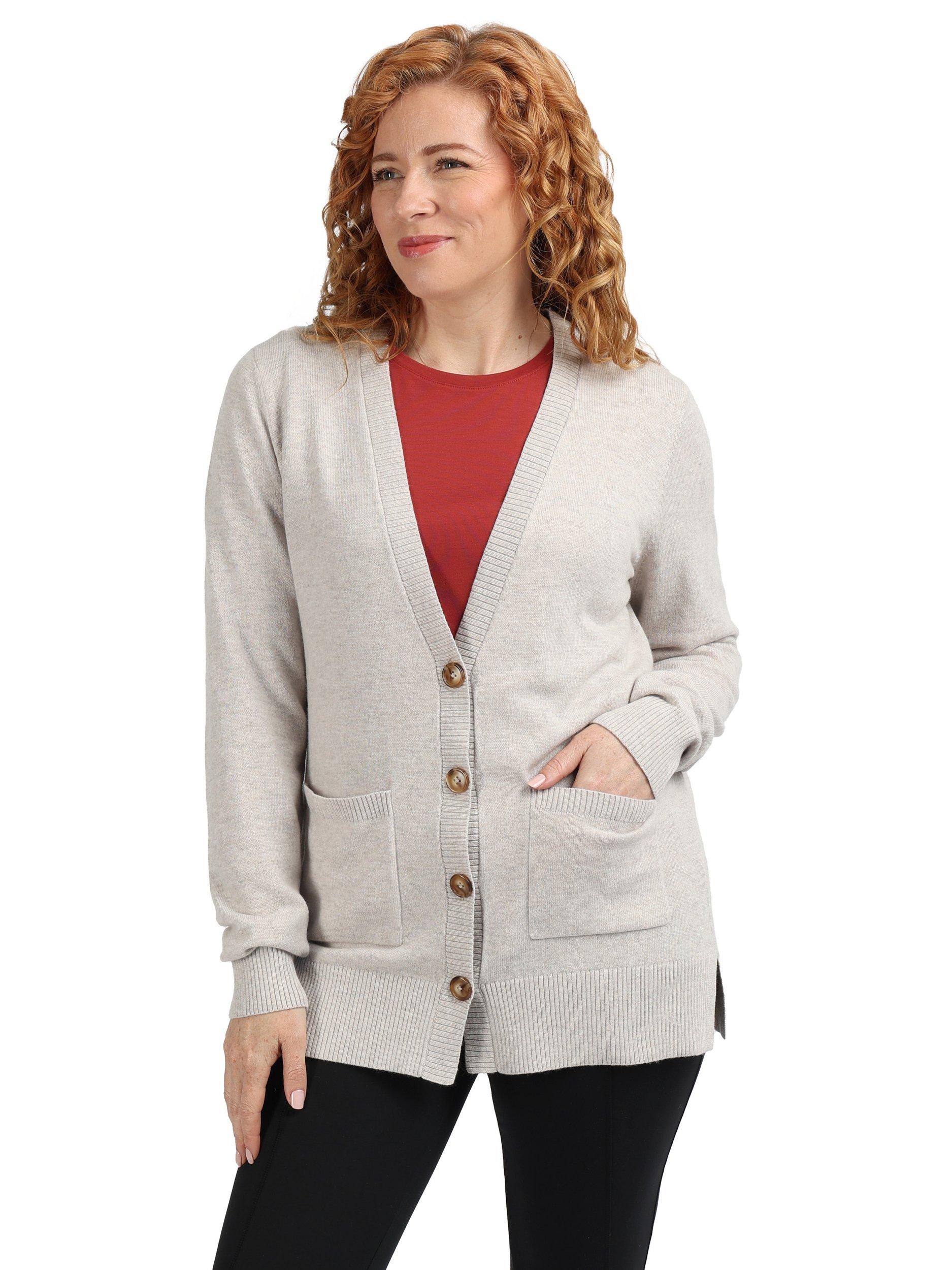 Product image 1 of 5, which shows Rohan Sanson Cardigan, Oatmeal Marl, 8