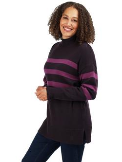 Rohan Fairhall Funnel Neck Jumper, Blackberry Stripe