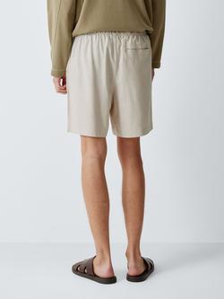 Kin Linen Blend Drawstring Waist Shorts - view 2, Moonbeam