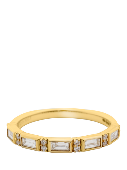 LARNAUTI Lab Grown Kerala 18ct Vermeil 0.30ct Baguette and Round Ring, Gold