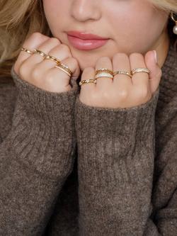 LARNAUTI Lab Grown Kerala 18ct Vermeil 0.30ct Baguette and Round Ring - view 2, Gold