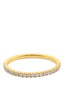 LARNAUTI Lab Grown Kerala 18ct Vermeil 0.18ct Single Row Pave Ring, Yellow Gold
