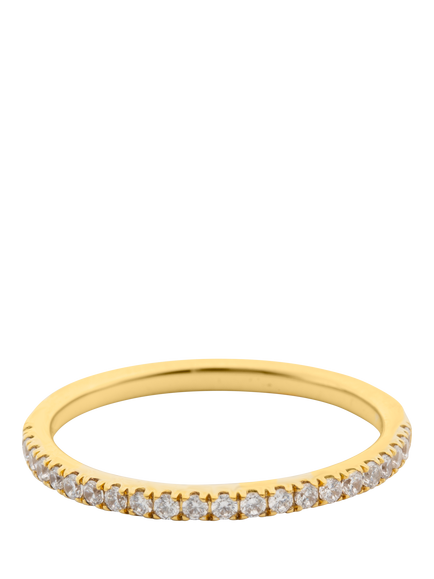 LARNAUTI Lab Grown Kerala 18ct Vermeil 0.18ct Single Row Pave Ring, Yellow Gold