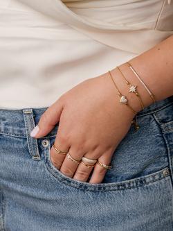 LARNAUTI Lab Grown Kerala 18ct Vermeil 0.18ct Single Row Pave Ring - view 2, Yellow Gold