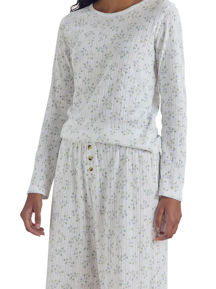 Piglet in Bed Spring Sprig Pointelle Pyjama Bottoms, Spring Sprig - view 2, Spring Sprig