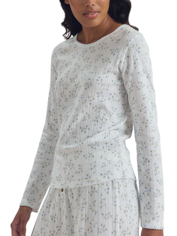 Piglet in Bed Spring Sprig Pointelle Pyjama Top, Spring Sprig, Spring Sprig