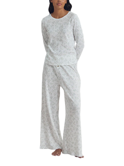 Piglet in Bed Spring Sprig Pointelle Pyjama Top, Spring Sprig - view 2, Spring Sprig