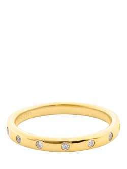 LARNAUTI Lab Grown Kerala 18ct Vermeil 0.05ct Seamless Diamond Ring, Gold