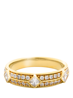 LARNAUTI Lab Grown Kerala 18ct Vermeil 0.50ct Pave Round Princess Ring, Yellow Gold