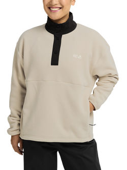 Jack Wolfskin Women's Sumetro Half Zip Fleece Jumper, Oyster, Oyster