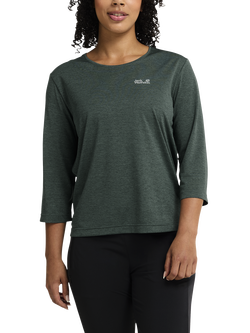 Jack Wolfskin Women's Wildtrail 3/4 Baselayer Top, Sago Palm, Sago Palm