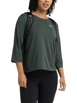 Jack Wolfskin Women's Wildtrail 3/4 Baselayer Top, Sago Palm - view 2, Sago Palm