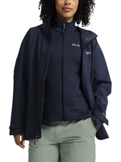 Jack Wolfskin Women's Litestride 3-in-1 Waterproof Jacket, Midnight Sky - view 2, Midnight Sky