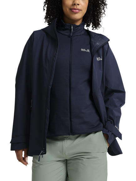Jack Wolfskin Women's Litestride 3-in-1 Waterproof Jacket, Midnight Sky - view 2, Midnight Sky