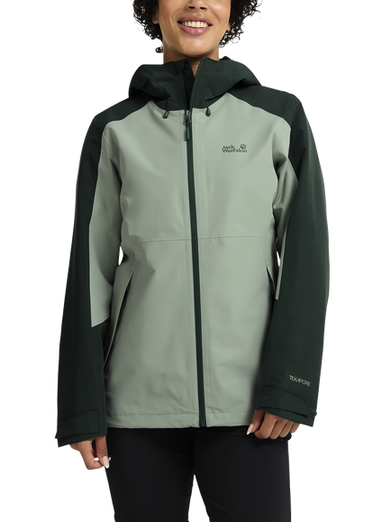 Jack Wolfskin Women's Wildbound Two-Layer Jacket, Green Zinnia, Green Zinnia