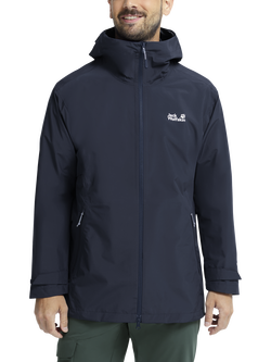 Jack Wolfskin Men's Litestride 3-in-1 Waterproof Jacket, Midnight Sky, Midnight Sky