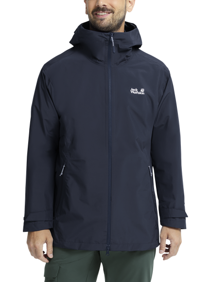 Jack Wolfskin Men's Litestride 3-in-1 Waterproof Jacket, Midnight Sky, Midnight Sky