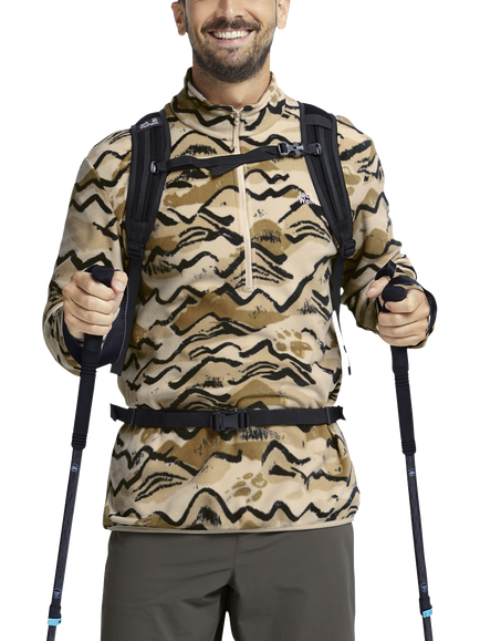 Jack Wolfskin Era 100 Half Zip Jumper, Mountain Paw - view 2, Mountain Paw
