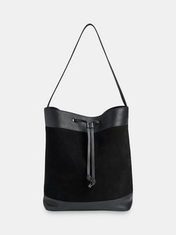 Whistles Sasha Suede Tote Bag, Black