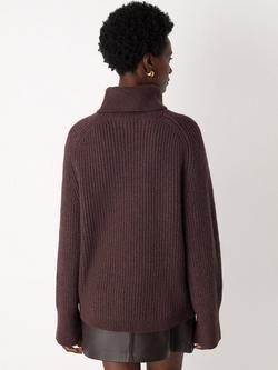 Whistles Wool Roll Neck Jumper - view 2, Brown