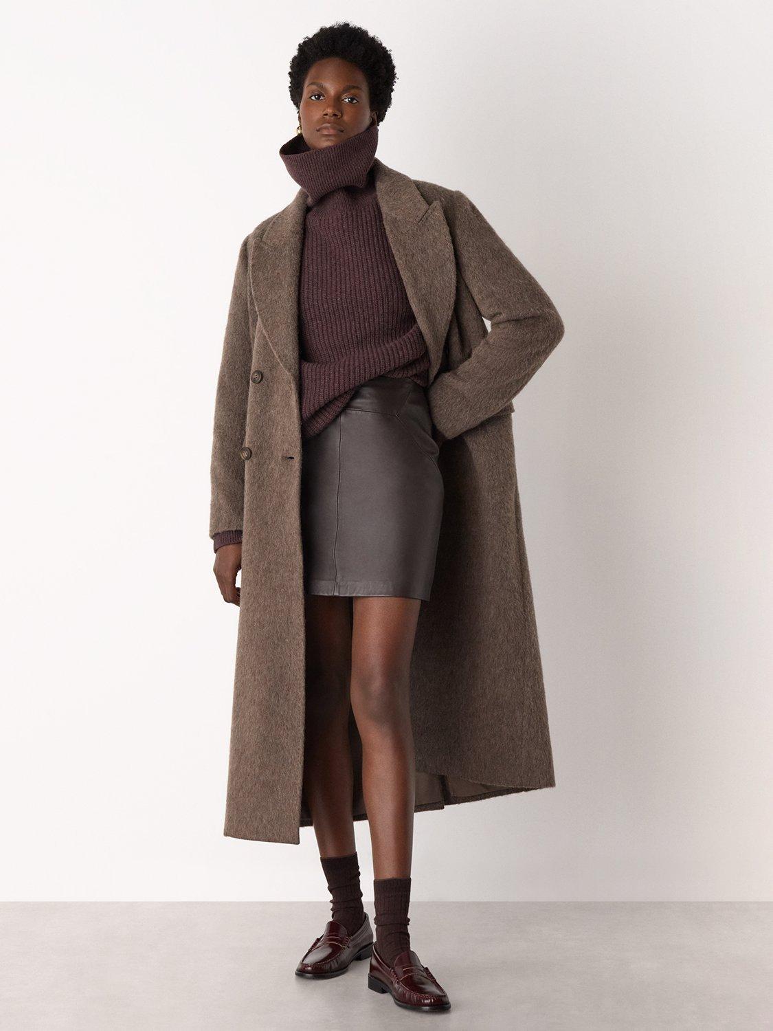 Product image 3 of 5, which shows Whistles Wool Roll Neck Jumper, Brown, XS