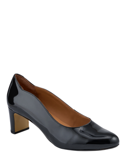 Jones Bootmaker Zoey Leather Court Shoes, Black Patent - view 2, Black Patent