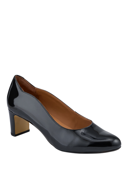 Jones Bootmaker Zoey Leather Court Shoes, Black Patent - view 2, Black Patent