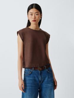 AND/OR Boxy Cap Sleeve T-Shirt, Brown