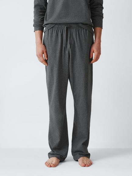 John Lewis Organic Cotton Jersey Lounge Joggers, Grey Mid