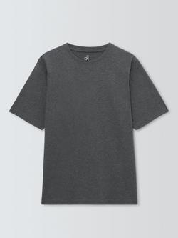 John Lewis Organic Cotton Crew Neck Lounge T-Shirt, Grey Mid
