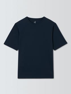 John Lewis Organic Cotton Crew Neck Lounge T-Shirt, Blue Navy