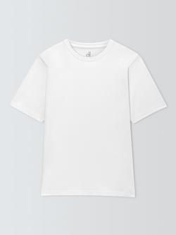 John Lewis Organic Cotton Crew Neck Lounge T-Shirt, White