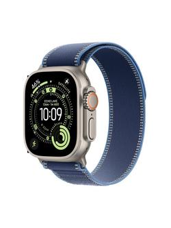 Apple Watch Ultra 3 GPS + Cellular, 49mm, Titanium Case with Trail Loop, Natural Titanium/Blue, Natural Titanium