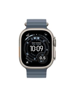 Apple Watch Ultra 3 GPS + Cellular, 49mm, Titanium Case with Ocean Band, One Size, Natural Titanium/Anchor Blue - view 2, Natural Titanium