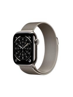 Apple Watch Series 11 GPS + Cellular, 42mm, Titanium Case, Milanese Loop, Natural