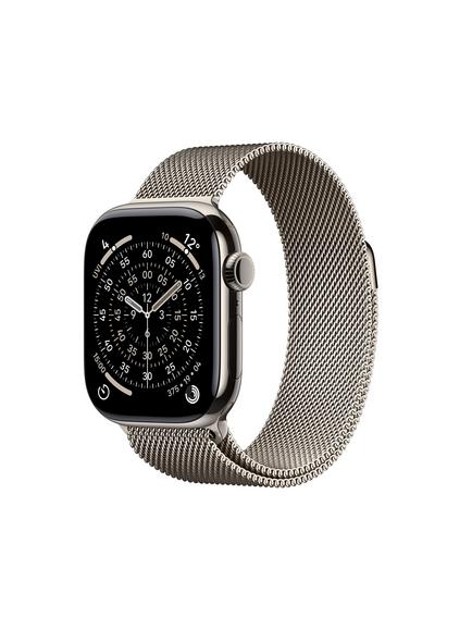 Apple Watch Series 11 GPS + Cellular, 42mm, Titanium Case, Milanese Loop, Natural