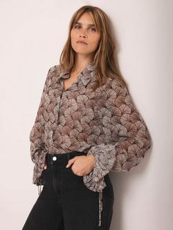 Mint Velvet Graphic Print Shirt, Natural - view 2, Natural