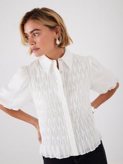 Mint Velvet Puff Sleeve Shirt, Natural Cream - view 2, Natural Cream