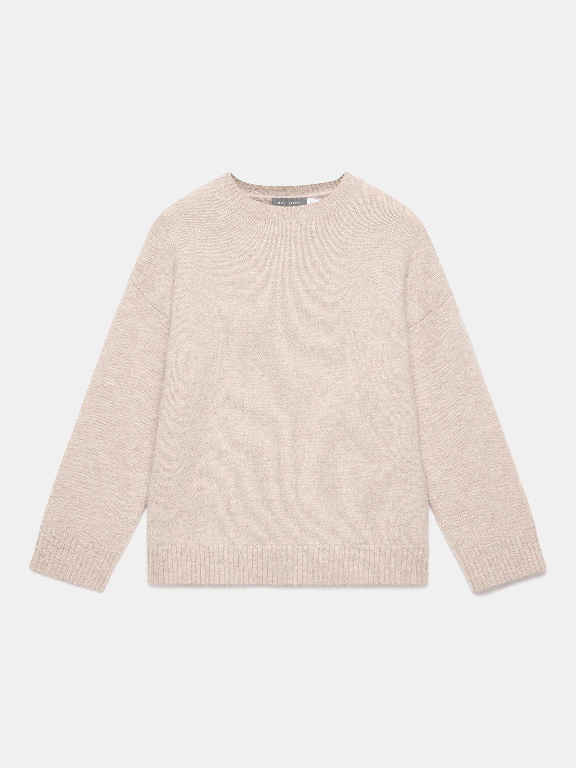 Product image 7 of 8, which shows Mint Velvet Crew Neck Longline Jumper, Natural, L