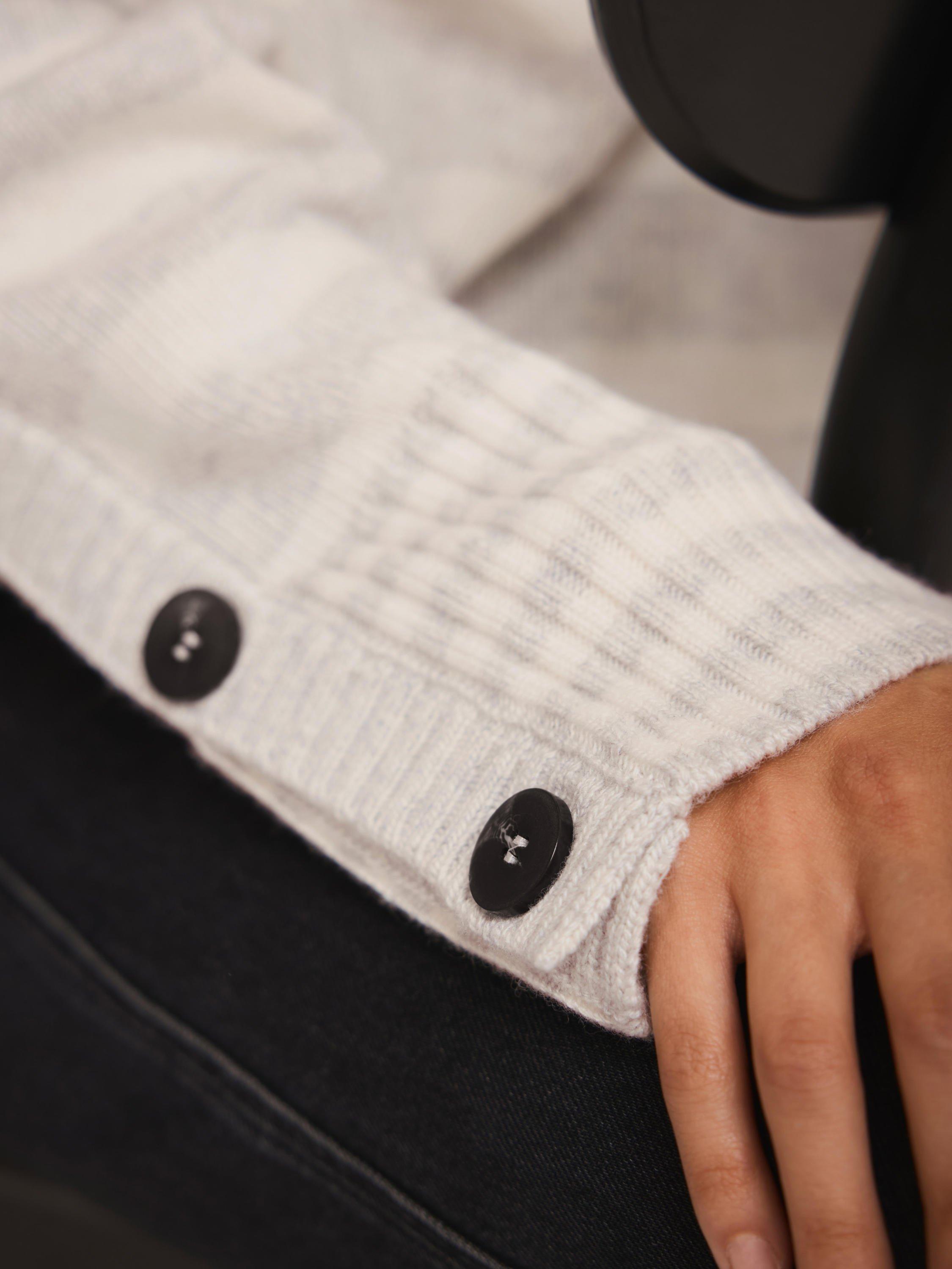 Product image 4 of 7, which shows Mint Velvet Striped Longline Jumper, Grey/Multi, S